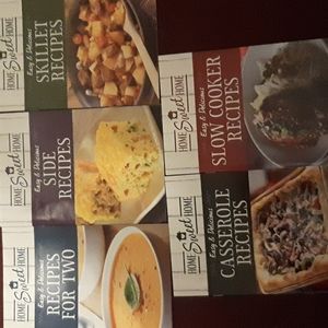 5 set mini cookbooks skillet, slow cooker, sides, casserole, for two, 16 in each
